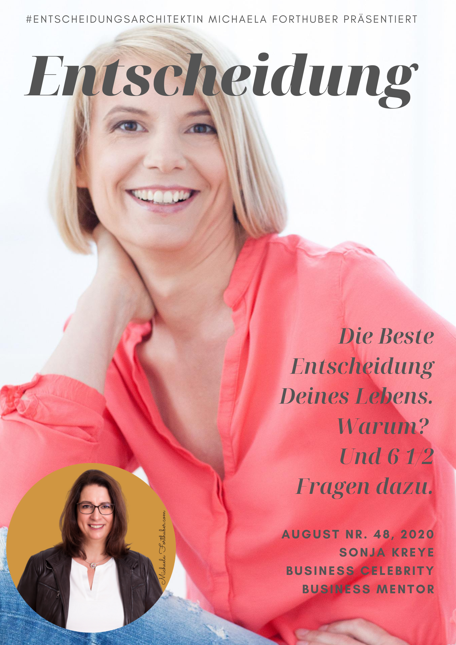 Blog Interview Entscheiden Cover  Michaela Forthuber #Entscheidungsarchitektin und Sonja Kreye